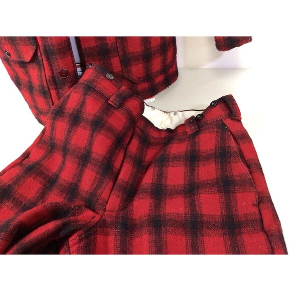 Woolrich Plaid Wool Mackinaw Cruiser Hunting Coat Jacket & Pants Mens Medium - Picture 8 of 8